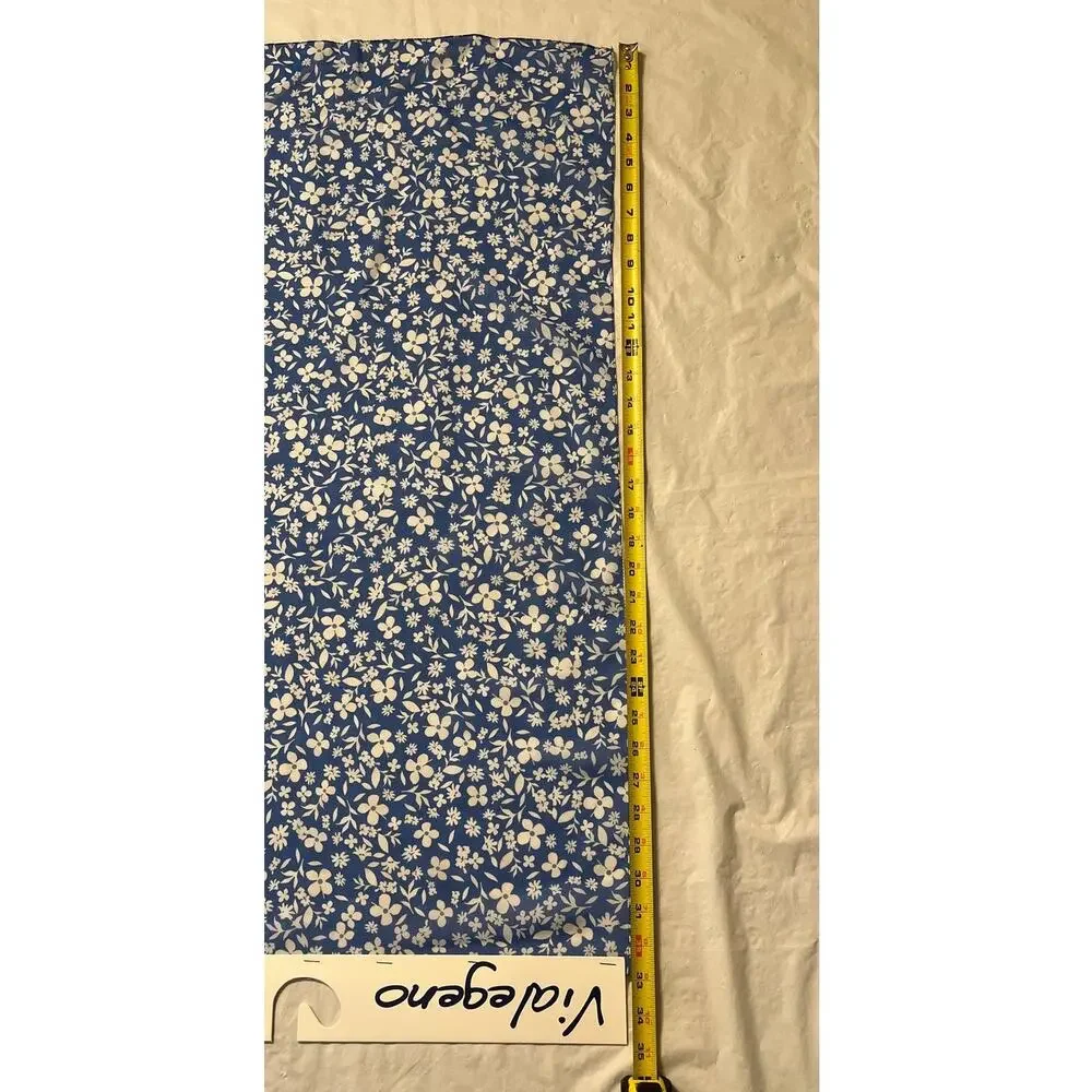 One of a Kind Silk Scarf Manufacture Sample Blue Flowers - Vialegeno Disegni